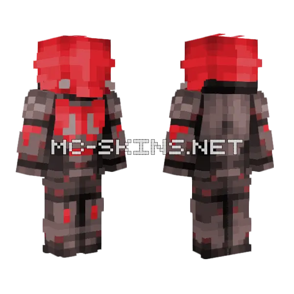 Arkham Knight Red Hood Minecraft skin, front and back