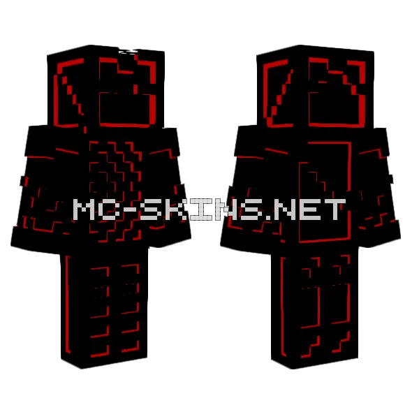 Armored Techno Demon Minecraft skin, front and back