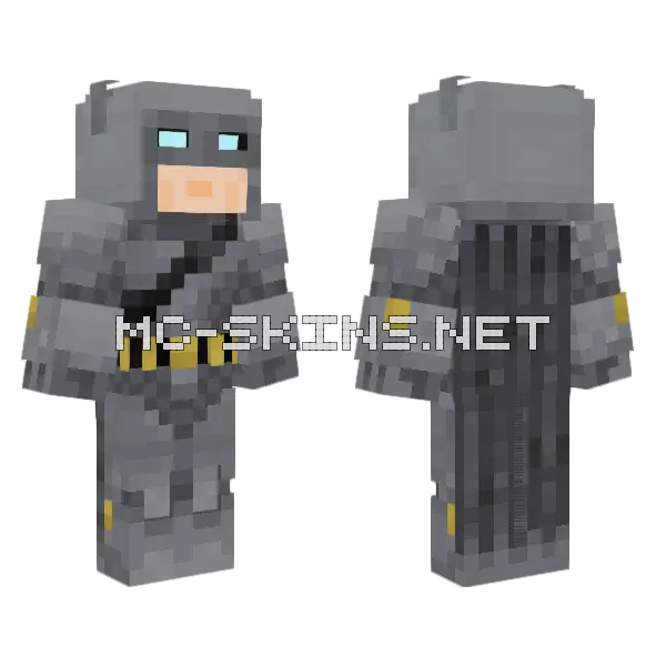 Armoured Batman Suit Minecraft skin, front and back