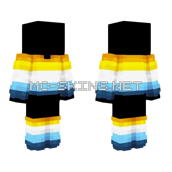 Aroace Pride Sweater Minecraft skin, front and back