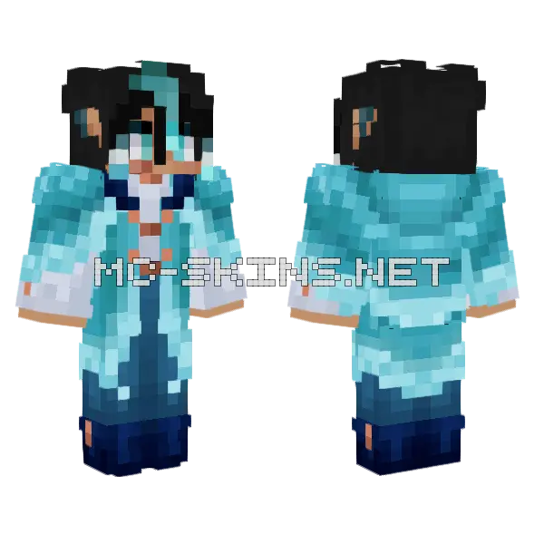 Arrrrrrrrrrrr Blue Outfit Minecraft skin, front and back