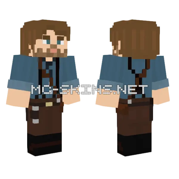 Arthur Morgan RDR2 Minecraft skin, front and back