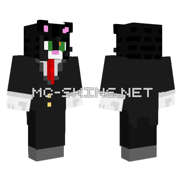 Arya In A Suit Minecraft skin, front and back