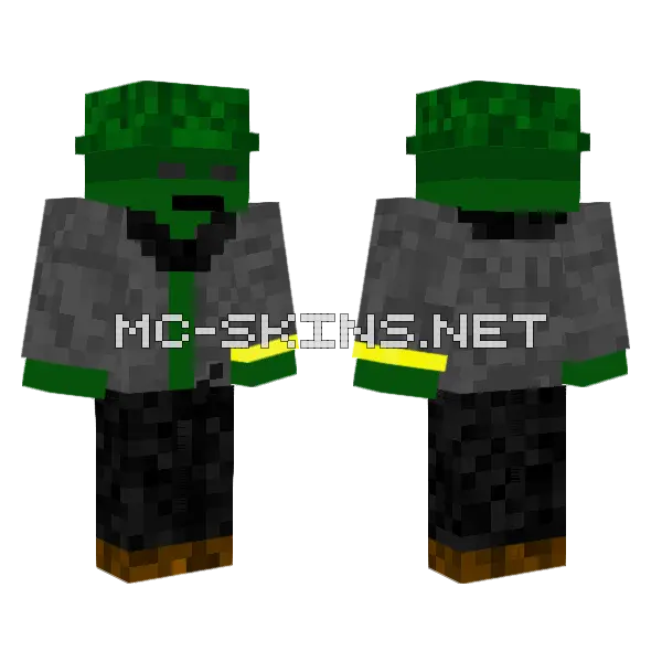 Asa The Zombie Survivor V2 Minecraft skin, front and back