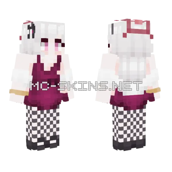 Asagi Mutsuki Dress Minecraft skin, front and back