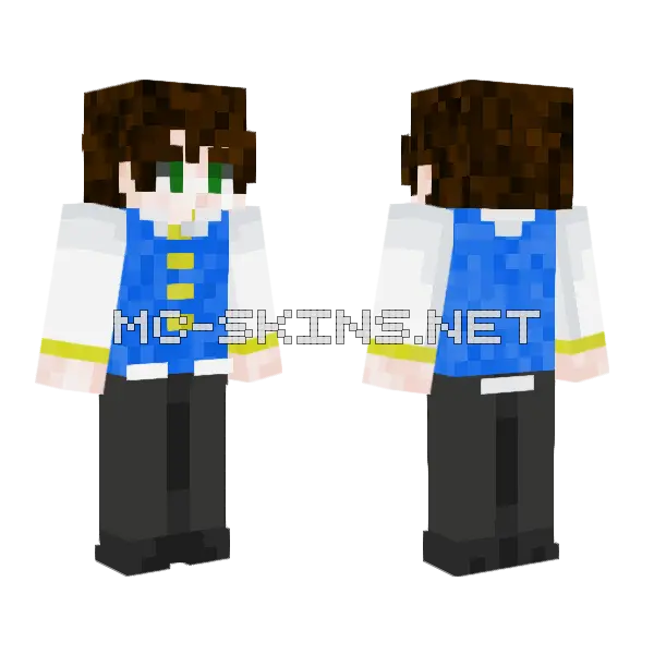 Asda4 Blue Uniform Minecraft skin, front and back
