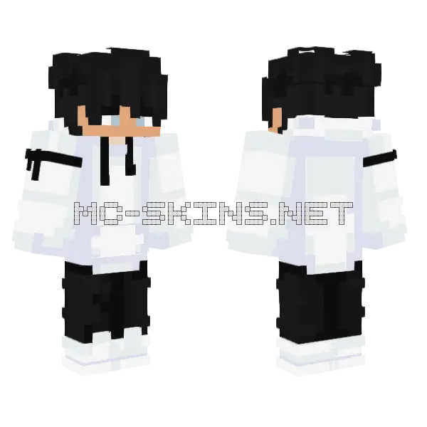 Asdfgh White Outfit Minecraft skin, front and back