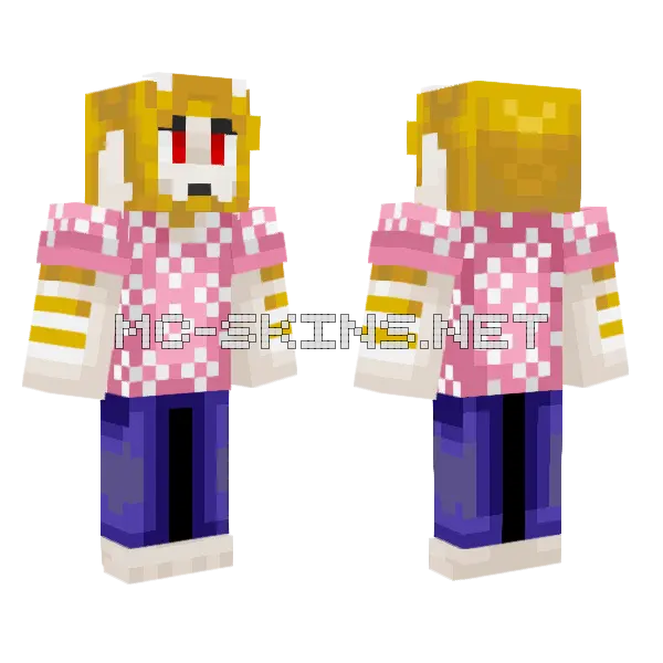 Asgore Dreemurr Minecraft skin, front and back