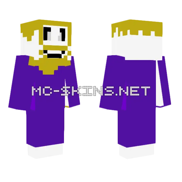 Asgore Dreemurr Minecraft skin, front and back