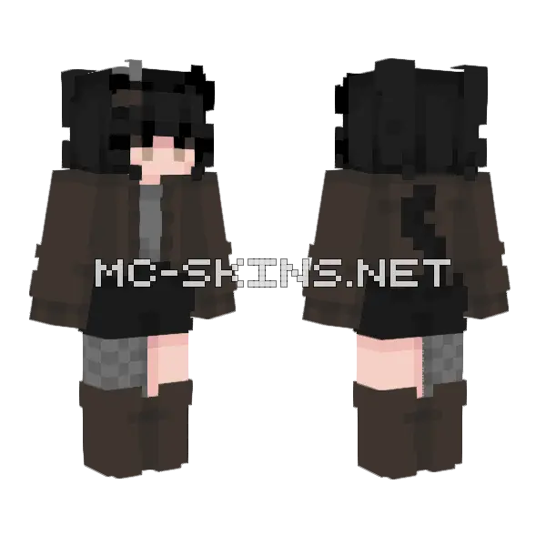 Ashenshadow Human Version Minecraft skin, front and back