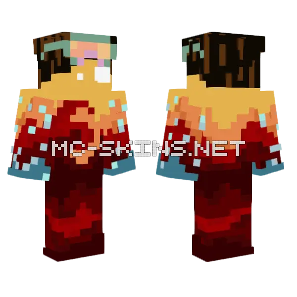 Ashes Minecraft skin, front and back