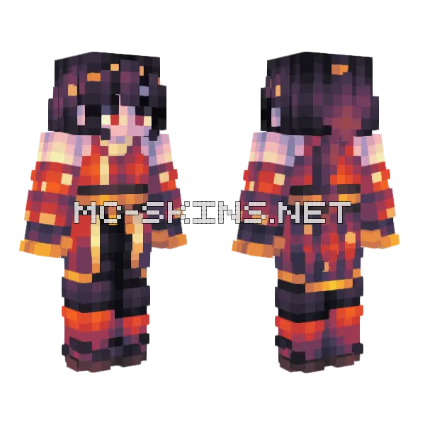Ashes On The Fire Minecraft skin, front and back