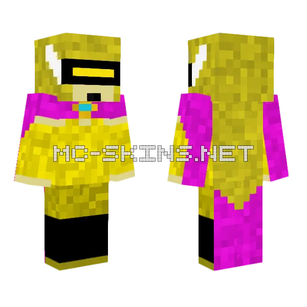 Asiling Yellow Outfit Minecraft skin, front and back