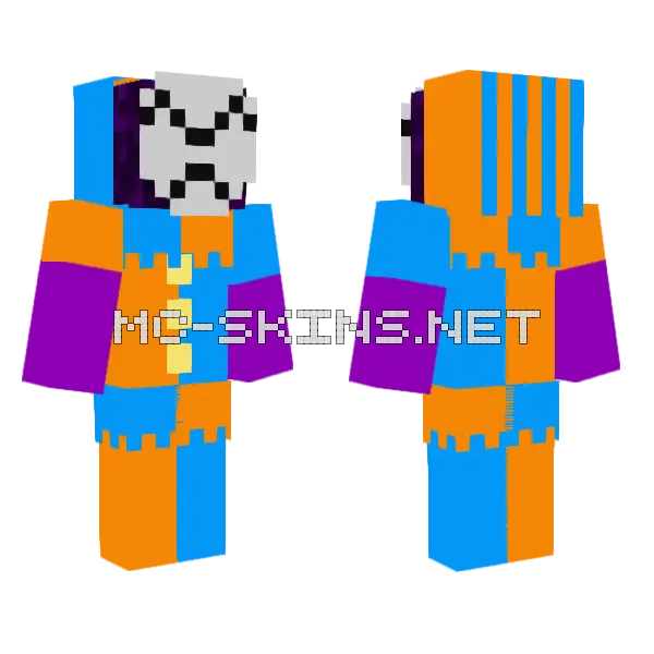 Astris Jester Comedy Mask Sad Minecraft skin, front and back