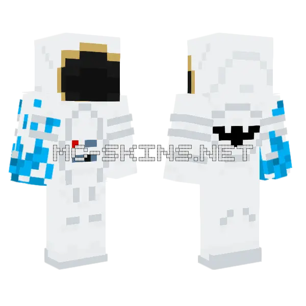 Astronaut Bluebird Minecraft skin, front and back