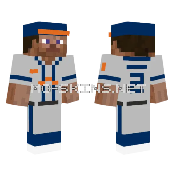 Astros Away Minecraft skin, front and back