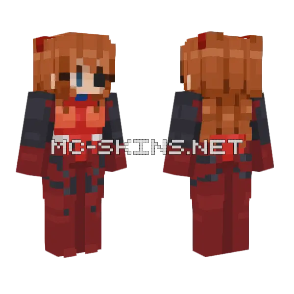 Asuka Shikinami Minecraft skin, front and back