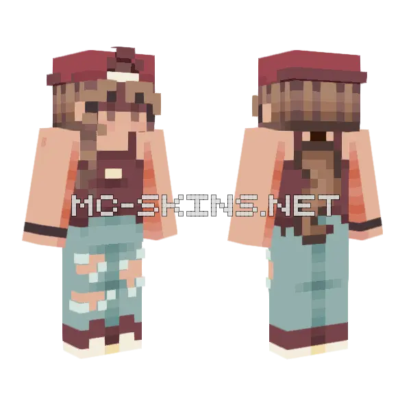At The Ready Red Minecraft skin, front and back