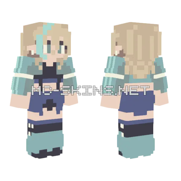 Athletic Elf Lady Minecraft skin, front and back