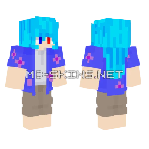 Atrenz Blue Shirt Minecraft skin, front and back