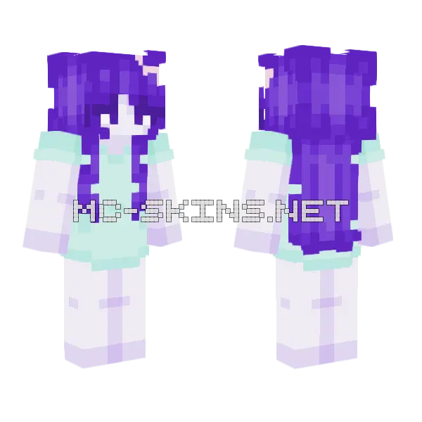Aubrey Omori Spacey Hair Minecraft skin, front and back