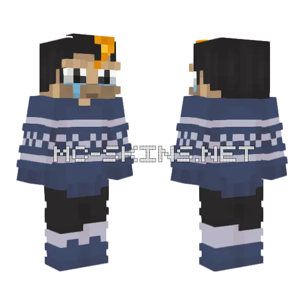 Auron Deprimido Minecraft skin, front and back