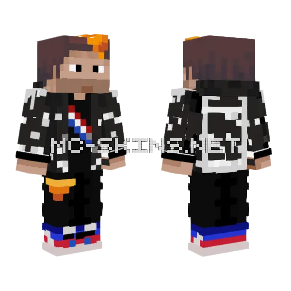 Auron Facha Minecraft skin, front and back