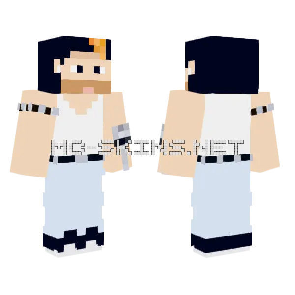 Auron Mercury Minecraft skin, front and back
