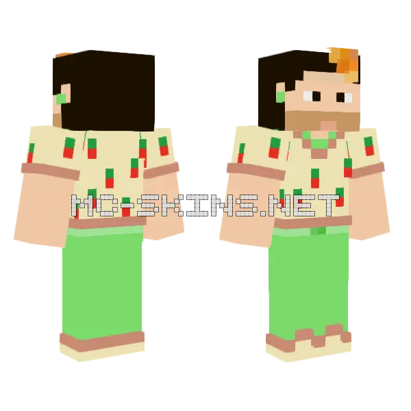 Auron Styles Minecraft skin, front and back