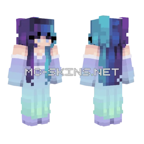 Aurora Borealis Girl Minecraft skin, front and back