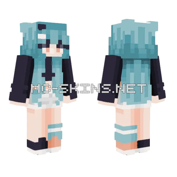 Aurora RCE Minecraft skin, front and back