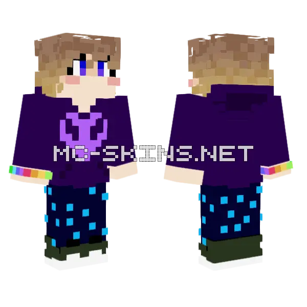 Aurora Updated Minecraft skin, front and back
