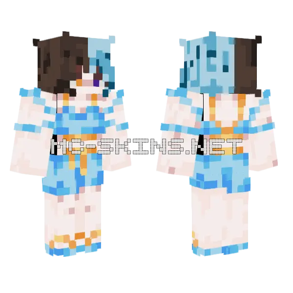 Aurora Verano Plata Minecraft skin, front and back