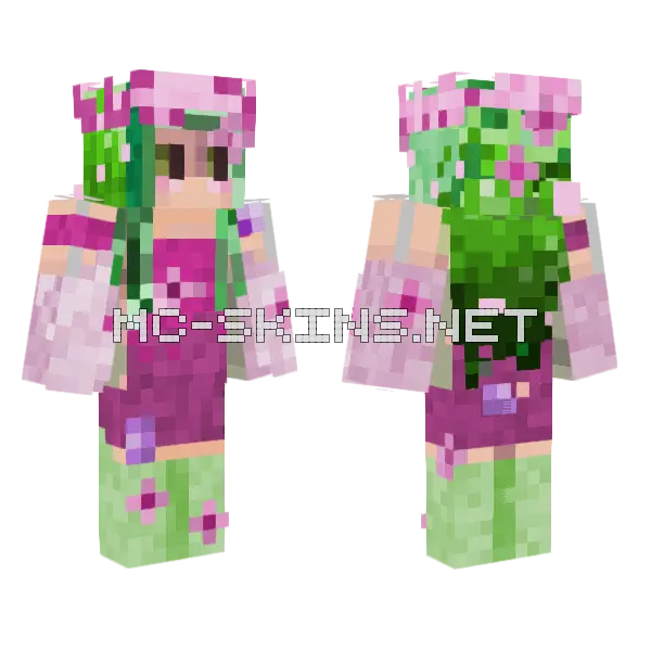 Auroran Queen OC Minecraft skin, front and back