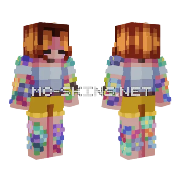 Autumn Bouquet Persona Minecraft skin, front and back