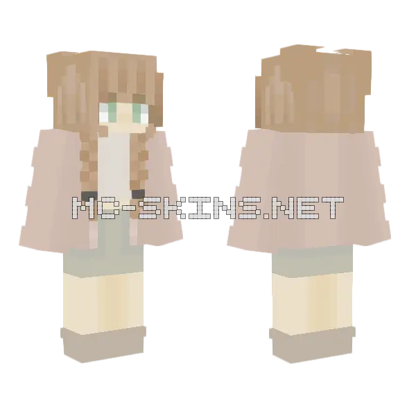Autumn Breeze Cardigan Girl Minecraft skin, front and back