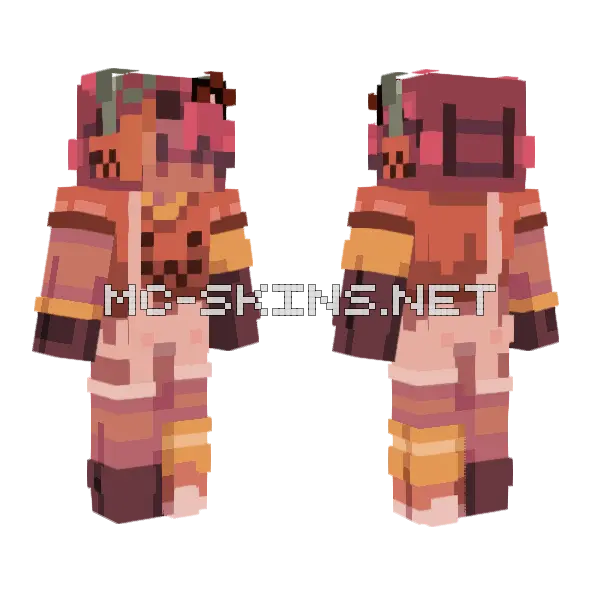 Autumn Cherry Minecraft skin, front and back