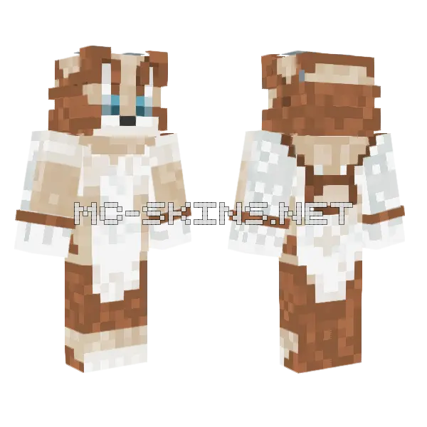 Autumn Fox Minecraft skin, front and back