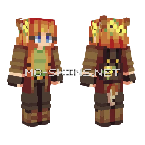 Autumn Fox Adventure Minecraft skin, front and back