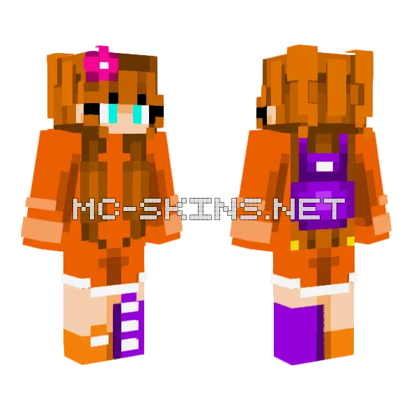 Autumn Girl Minecraft skin, front and back