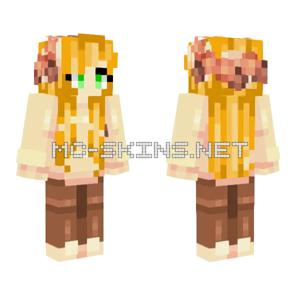 Autumn Girl Minecraft skin, front and back