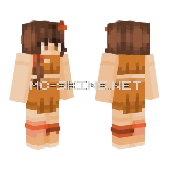 Autumn Girl Fall Series Minecraft skin, front and back