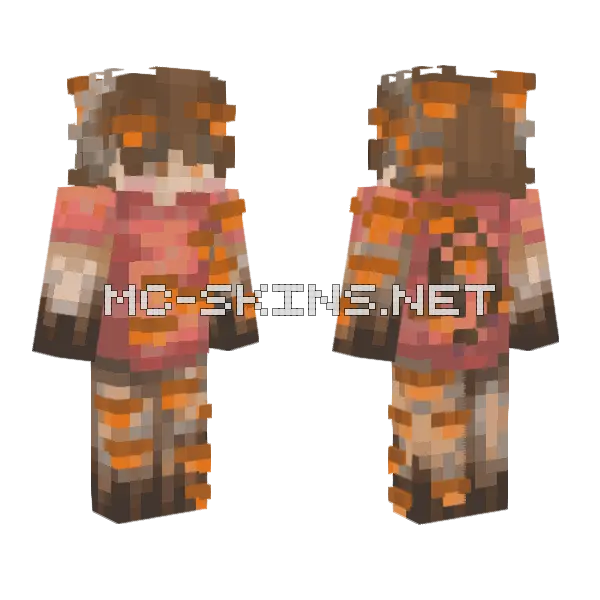 Autumn Leaf Girl Minecraft skin, front and back
