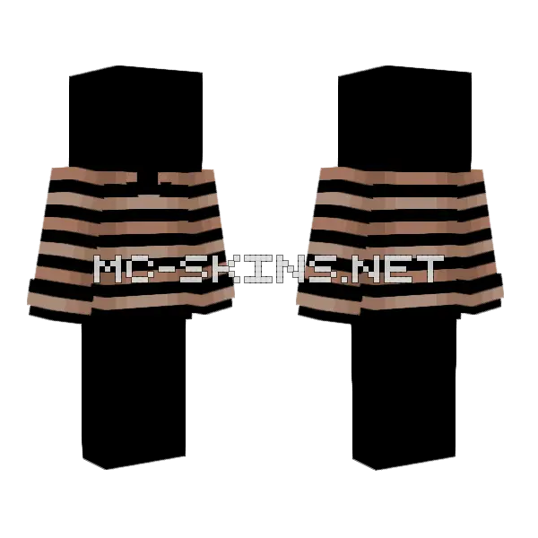 Autumn Sweater Dark Brown Minecraft skin, front and back