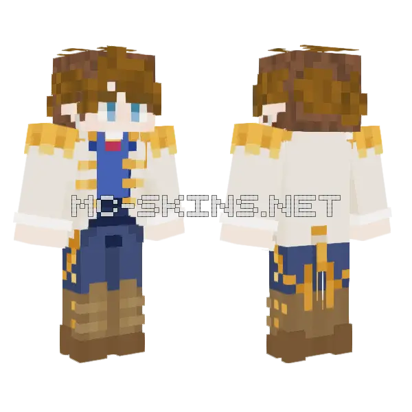 Avalor Blue Coat Minecraft skin, front and back