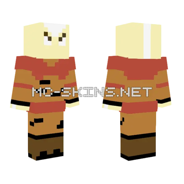Avatar State Anng Minecraft skin, front and back
