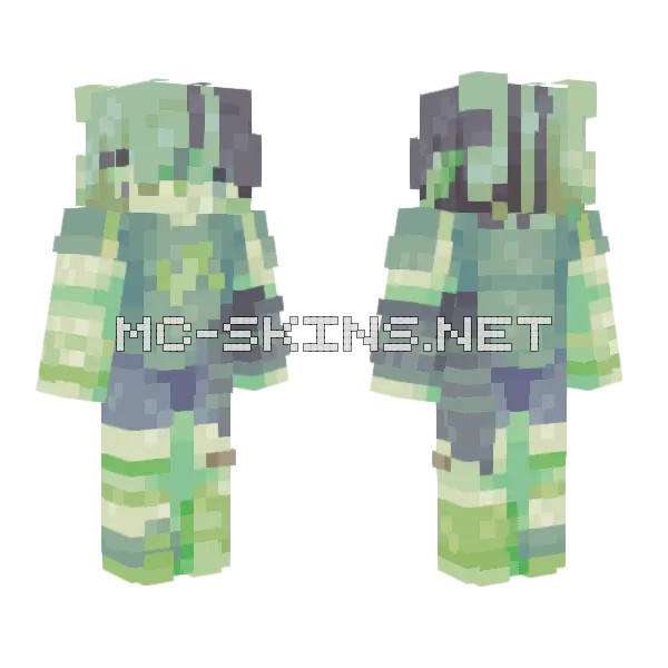 Avocado RCE Minecraft skin, front and back