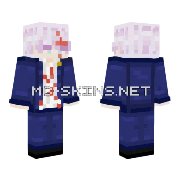 Awakened Gojo Minecraft skin, front and back