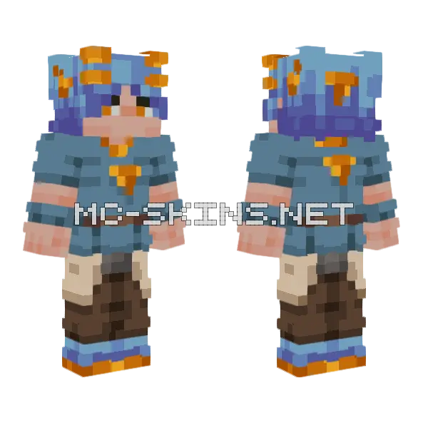 Awd Blue Outfit Minecraft skin, front and back