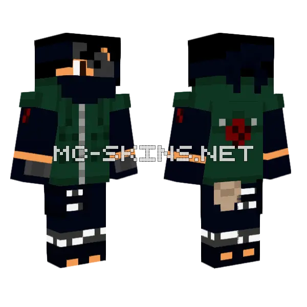 Aweka7 Kakashi Outfit Minecraft skin, front and back